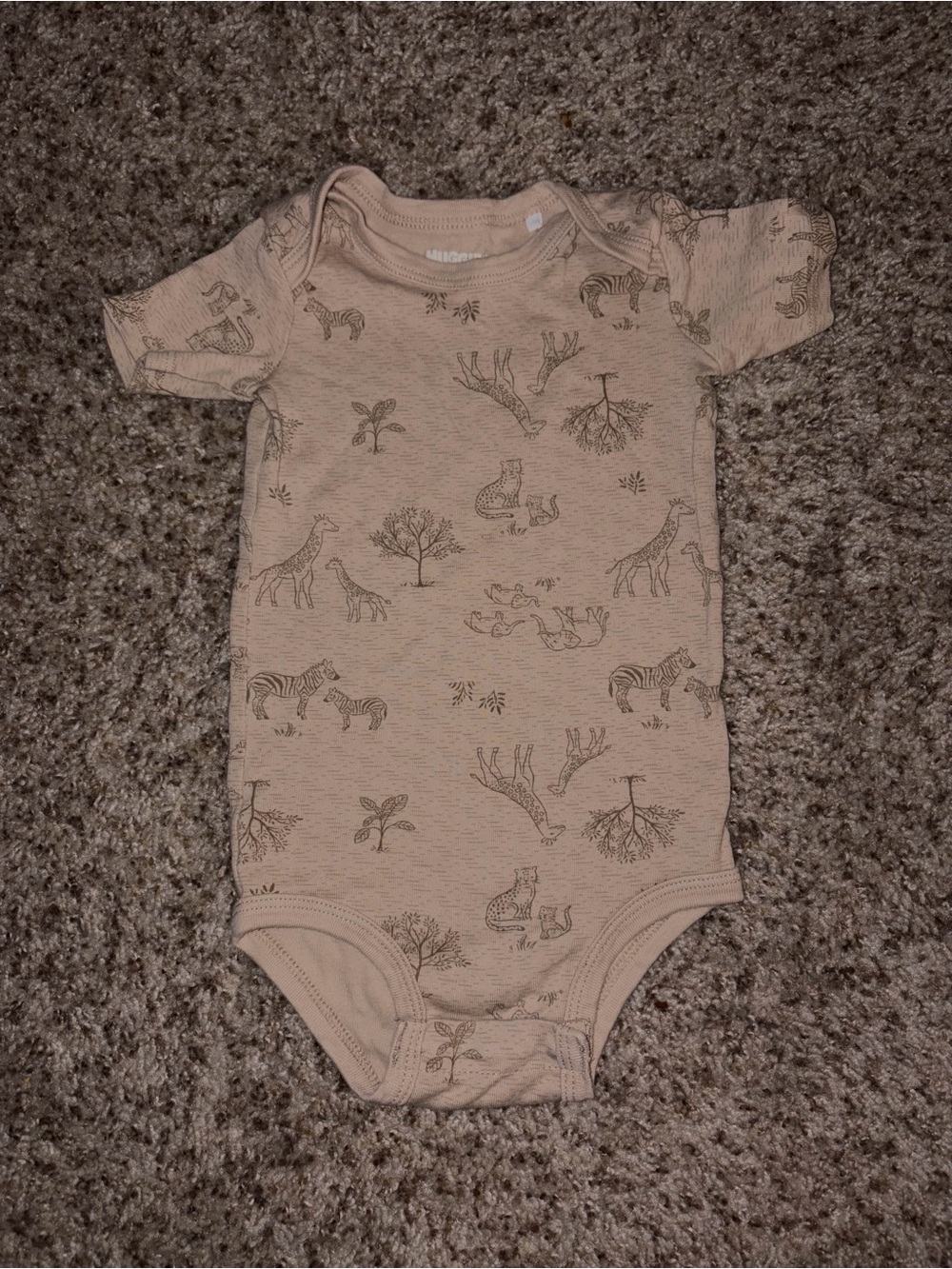 Neutral Tan Safari Animal Print Baby Bodysuit